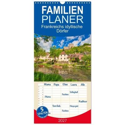 Familienplaner 2027 - Frankreichs idyllische Dörfer mit 5 Spalten (Wandkalender, 21 x 45 cm) CALVENDO