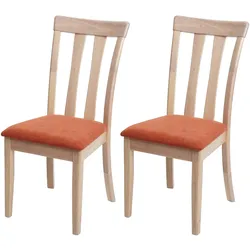 ESSZIMMERSTUHL Orange, Braun 2er-Set