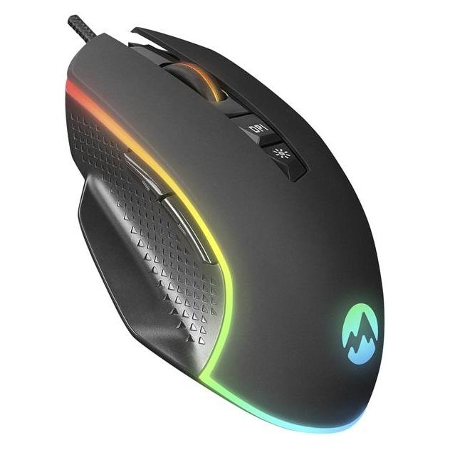Everest Gamer Egér - RAGE-X2 (6400 DPI, 7gomb, 1,5m harisnyázott kábel, optikai, fekete, RGB LED) (Kabelgebunden) (PEREVERAGE-X2)