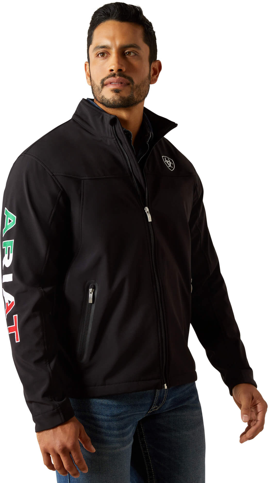 Men's New Team Softshell MEXICO Jacket in Black, Size: XL by Ariat