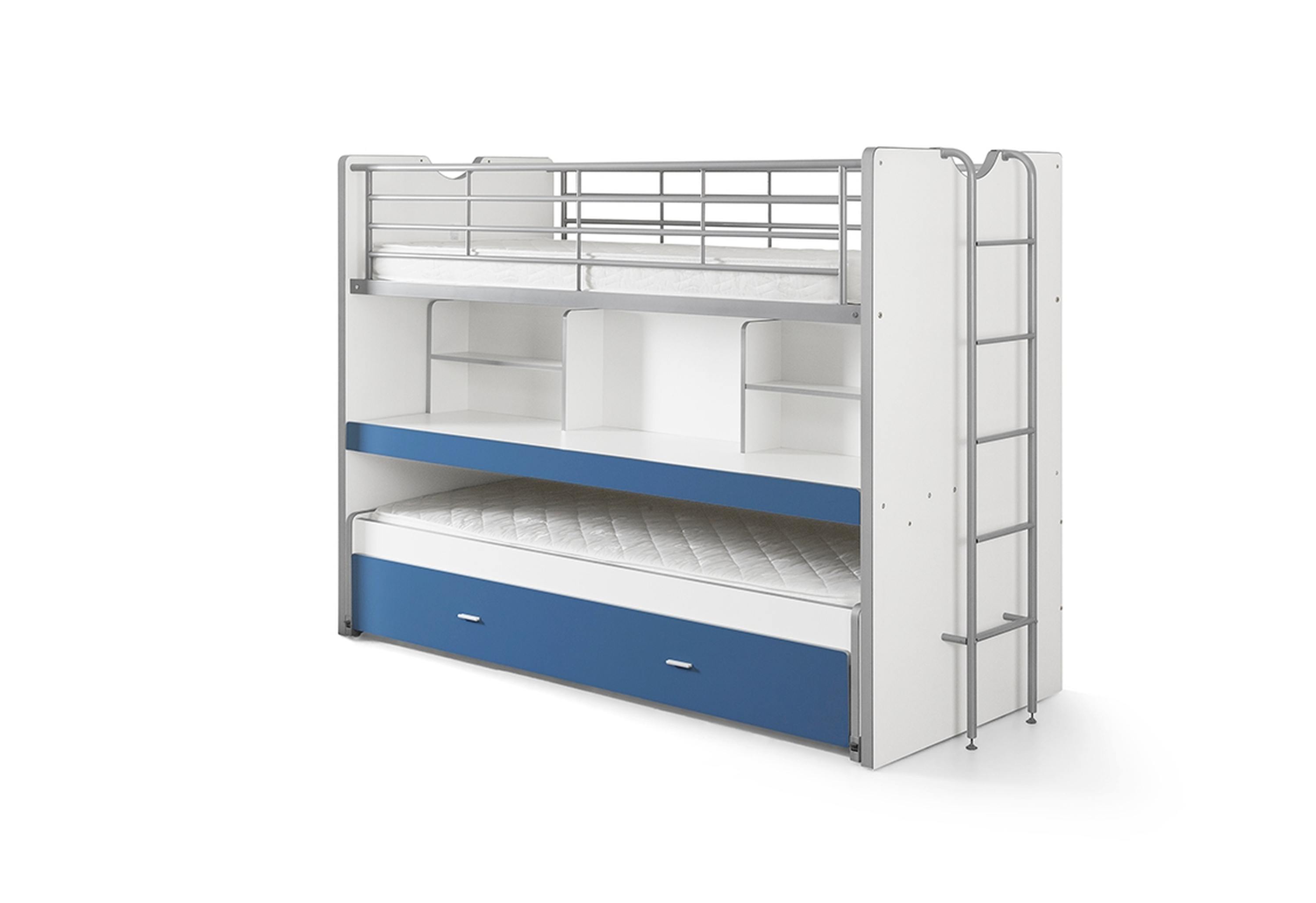 Hochbett Bonny, Weiß / Blau