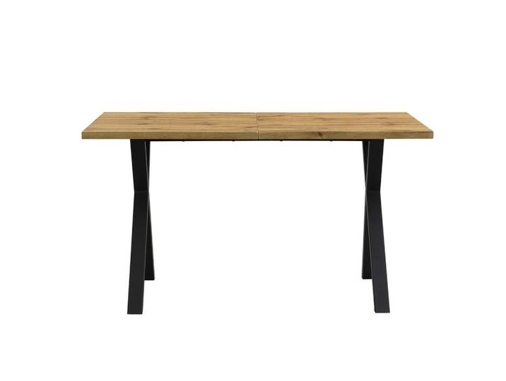 Redom Esstisch Mdf, Kreuzbein-Design mit Metallgestell, 140/80/76 cm, Eiche, Eichefarben, Rechteckig, 80x76x140 cm, Esszimmer, Esstische