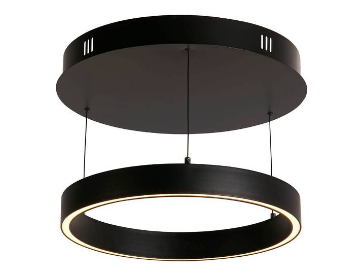 Suspension Layla ronde Ø 44cm Noir/Noir Acier / Aluminium thermopoudré LED Module LED