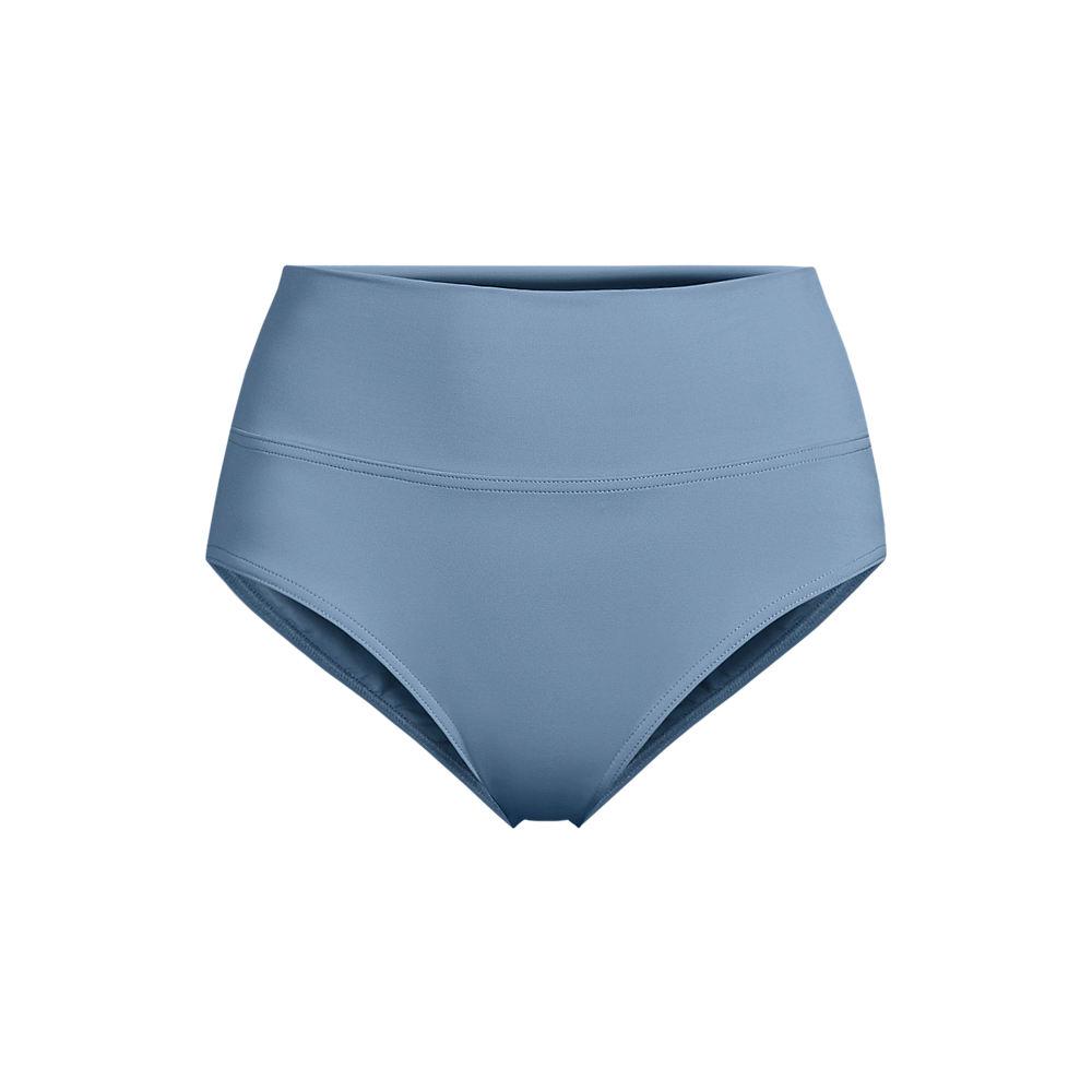Bikinihose zum Umschlagen, High Waist, für Damen in Plus-Größe, Damen, size: plus, Blau, Elasthan/Nylon-Mischung, by Lands' End