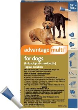 Advantage Multi for Extra Large Dogs 55.1-88 Lbs (Blue) 12 Doses