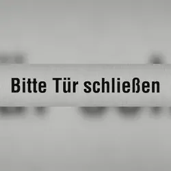 Aufkleber - Piktogramm Bitte Tür schließen, Edelstahl, selbstklebend, 160x40 mm