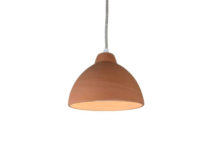 Suspension en terre cuite avec câble lin d.20cm