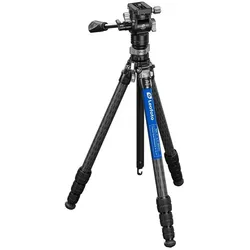 Leofoto LY-224C Mr,Y + Videoneiger BV-0R + Nivellierbasis LB-38 (Carbon, Metall), Stativ, Schwarz