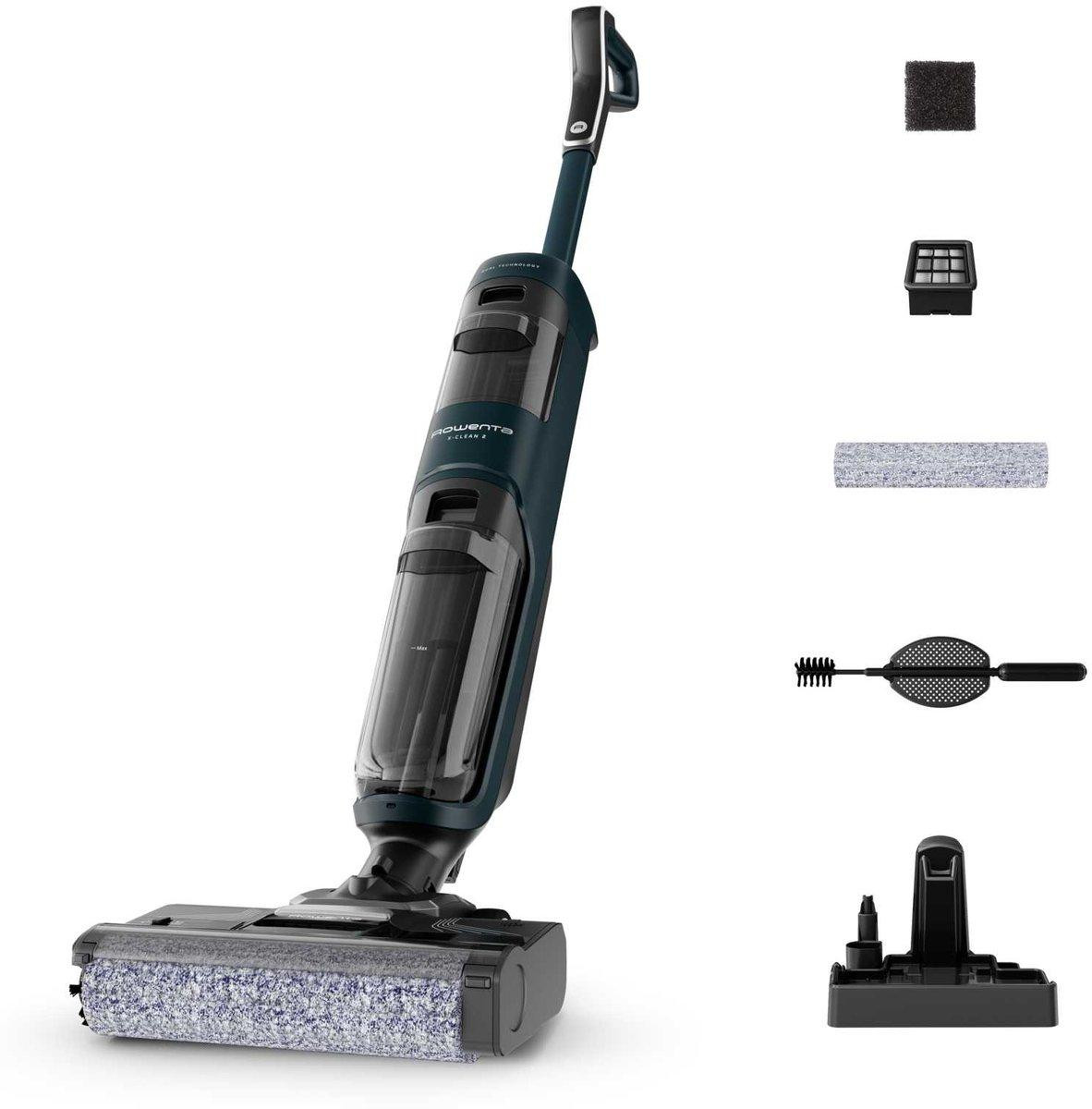 Rowenta X-Clean 2 GZ2251E0 steelstofzuiger zonder zak, zwart en donkerblauw, 0,73 liter