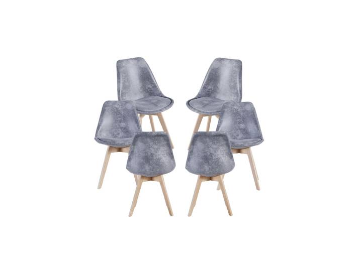 6er Set Synk Vintage Stühle - Gris clair