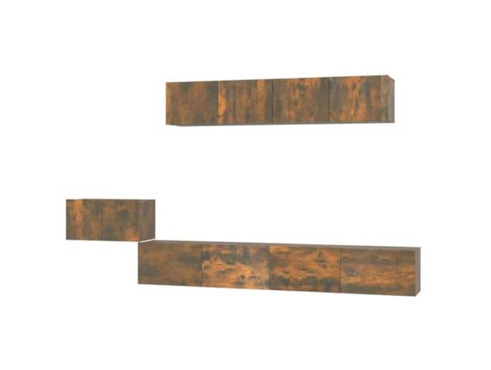 LMTYOENFG 5-TLG TV Schrank Set Wand Hängeboard Räuchereiche Holzwerkstoff Flexibles 5-teiliges Hänge-Element für Wohnzimmer und Schlafzimmer mit geschlossenen Türen für ordentliche Aufbewahrung.