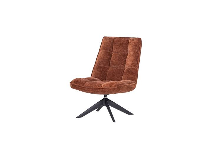 Fauteuil pivotant chenille texturée brun rouille Jouke
