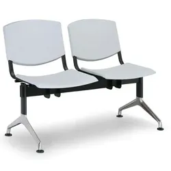 Wartezimmerbank - Kunststoff Smile Biedrax LC9952s - Gestell Aluminium poliert