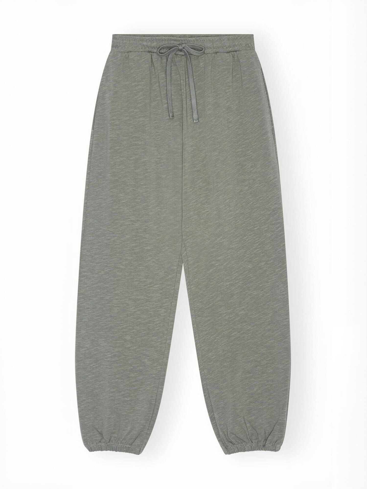 Chinos MOSHI MOSHI MIND "moshi moshi mind Trouser zen", Damen, Gr. M, Normalgrößen, grau (khaki gray), Obermaterial: 100% Baumwolle, Hosen