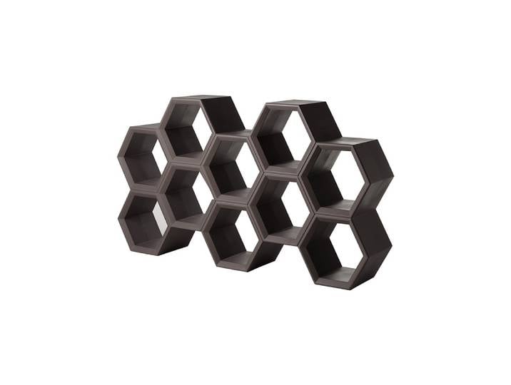 SLIDE bibliothèque HEXA (Chocolat / Gris - Polyéthylène)