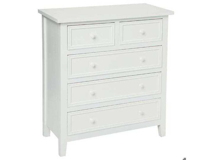 Chiffonnier  Charme  blanc 5 tiroirs - Atmosphera Créateur d'intérieur