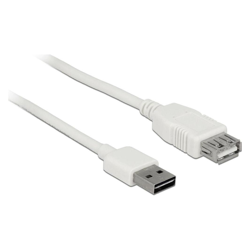 Delock USB2.0-Verlängerungskabel Easy, 3m, weiss (3 m, USB 2.0) (85201)