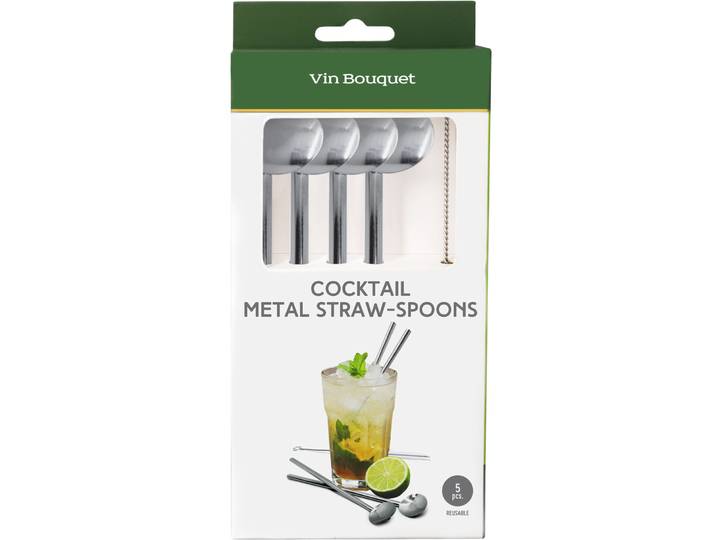 Trinkhalme Wine & more silber Inox - Trinkhalme