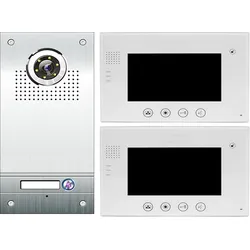 Edelstahl Video Türsprechanlage VT561 mit 2 Monitoren VT670 170 Grad CCD Weitwinkelkamera
