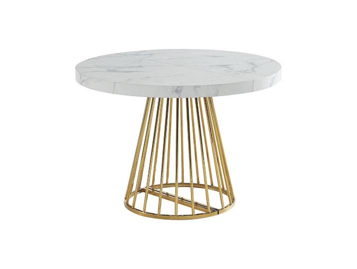 Vente-Unique Esstisch - 2 Personen, 4 Personen, 6 Personen, 8 Personen, 10 Personen, 12 Personen - holz - weiß, goldfarben Firela, Weiß, Goldfarben, Metall, Uni, Oval, 260x76x110 cm, Esszimmer, Esstische