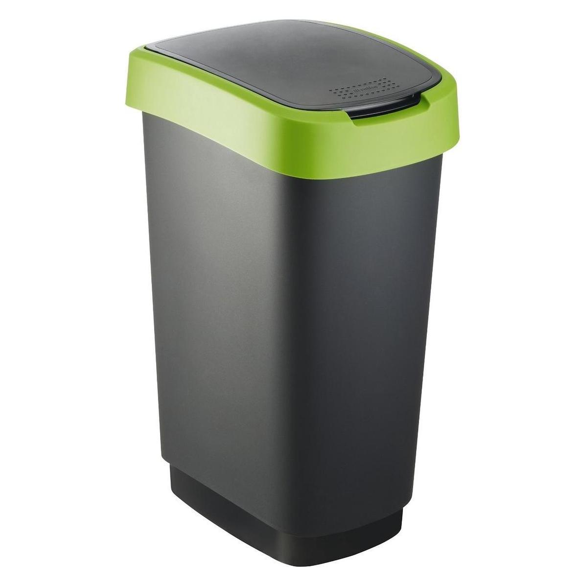 Curver Mülleimer Pacific Flip für getrennte Mülltrennung, 10 l, grün (CUR000227) (10 l) (02170-P80-00)