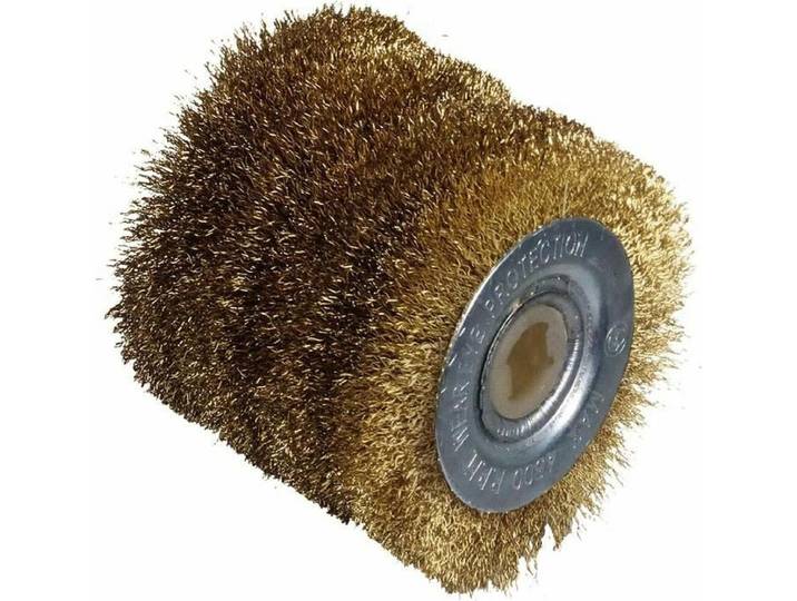 Grande brosse métallique - Fil de laiton 0\,3 mm - Ø60 mm - L60 mm