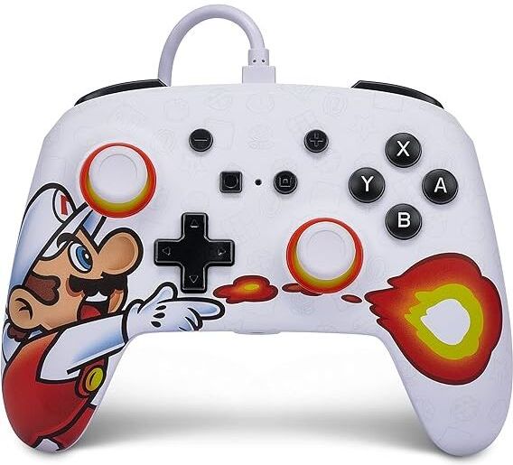 PowerA Enhanced Wired Controller for Nintendo Switch - Fireball Mario, New