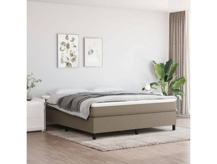CHIC Lit adulte 2 places - 180x200 cm Structure/Cadre de lit taupe 180x200 cm tissu #Sara21338
