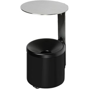 VAR Aschenbecher WH16, 32221, für Outdoor, mit Dach, Wandascher aus Metall, 19 x 31 cm, 2,4 Liter, schwarz