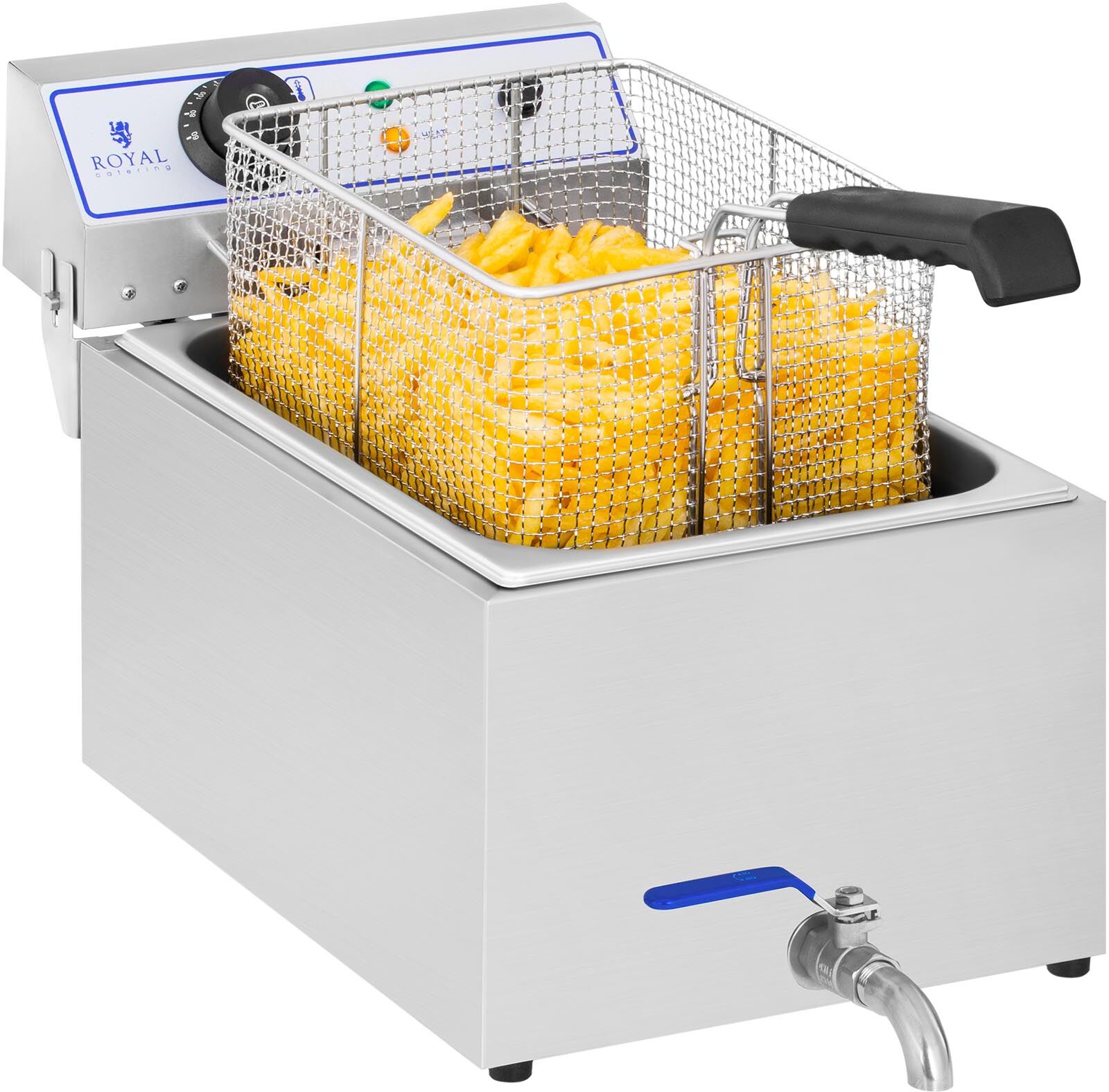 Elektro-Fritteuse - 17 l - 3000 W - Ablasshahn - Royal Catering