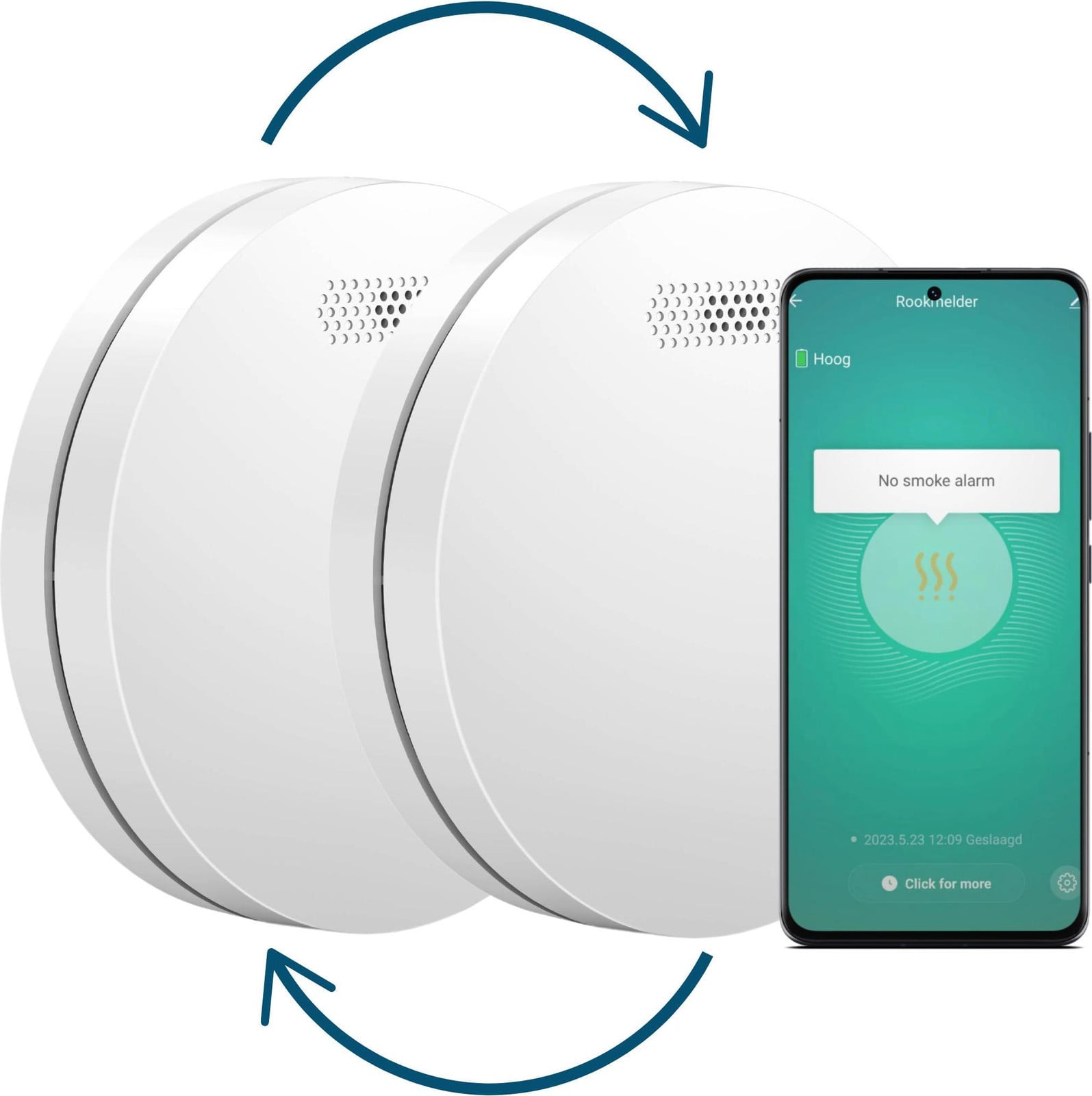 Aroha Electronics Smart Connect & Link Slimme koppelbare Rookmelder - 2 Set