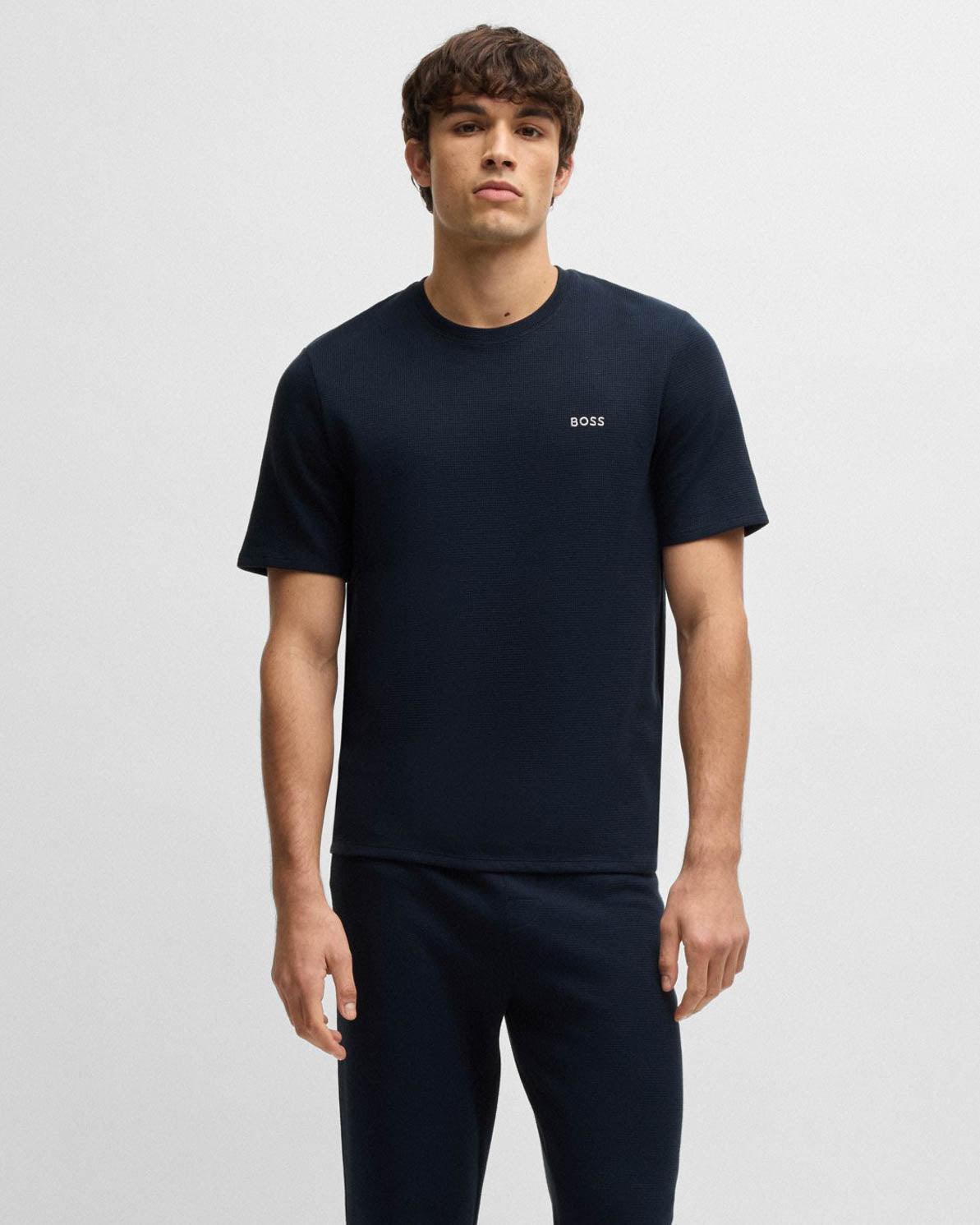 Pyjama-T-Shirt in Dunkelblau