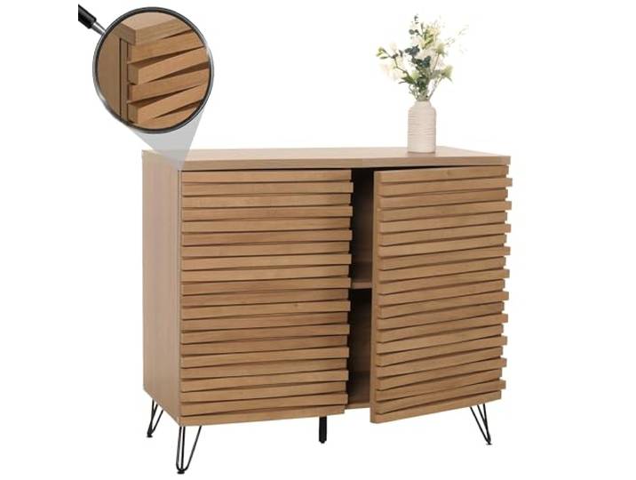 Mendler Kommode HWC-M49 MDF Metall 85x95x45cm - Natur