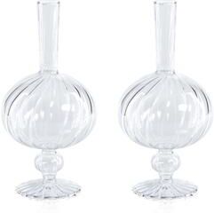 Zodax Vellum Spiral Onion Shape Decorative Glass Vases, Set of 2