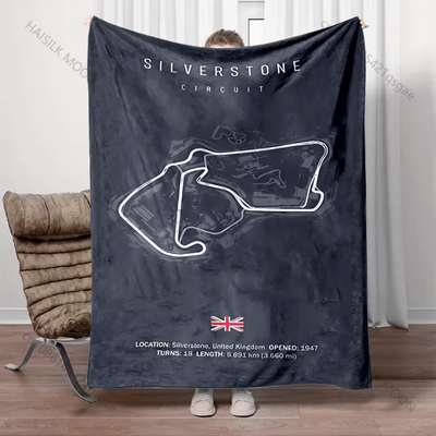 Inspire Curations Formula Racing Track Print Throw Blanket style F 100x150cm(39x59in)