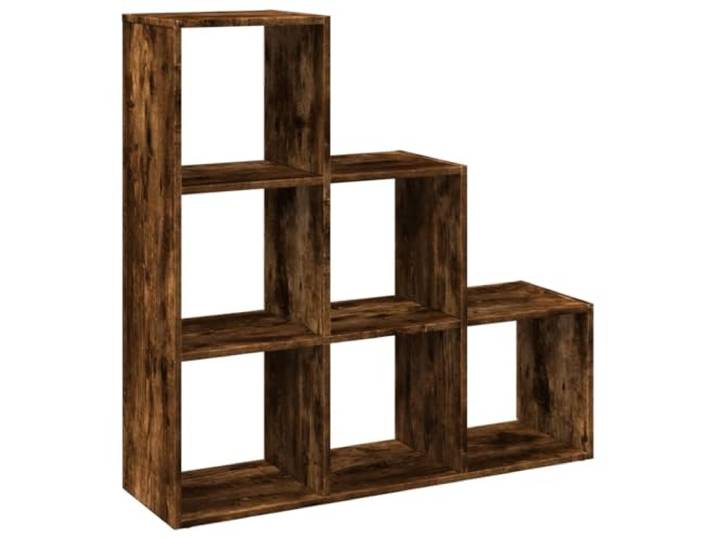 HKLGBVCR Regal, 3 Ebenen, 6 Fächer, Holz aus Technik, Vielseitiges Design, horizontale oder vertikale Bodenaufstellung, Raumteiler, einfache Wartung, Wandbefestigung im