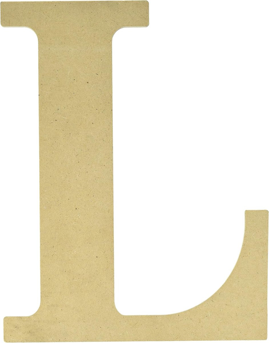 Houten Letter L Decoratie voor de Kinderkamer - Hoogte: 24 cm