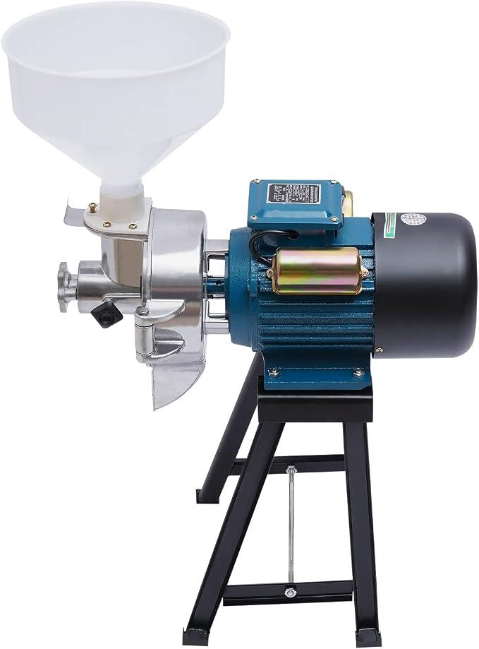 Elektrische Getreidemühle Schrotmühle 2200W, Kornmühle für Nass- und Trockenschleifen, 40 kg/h, 1400 U/min, mit Trichter, EU-Stecker für Weizen, Reis, Mais und Soja