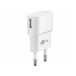 GOOBAY USB Ladegerät 1 A, Weiß - mit 1x USB-Buchse, flache Bauform
