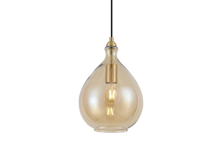 Suspension moderne dorée avec verre ambré - Traditional