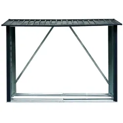 GreenYard Brennholzunterstand aus Stahl, ca.217x  89 x 154 cm (ca. 2 qm) - Schwarz
