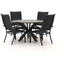 Bellagio Lugo/Fidenza ø 126 cm Gartenmöbel-Set 5-teilig stapelbar