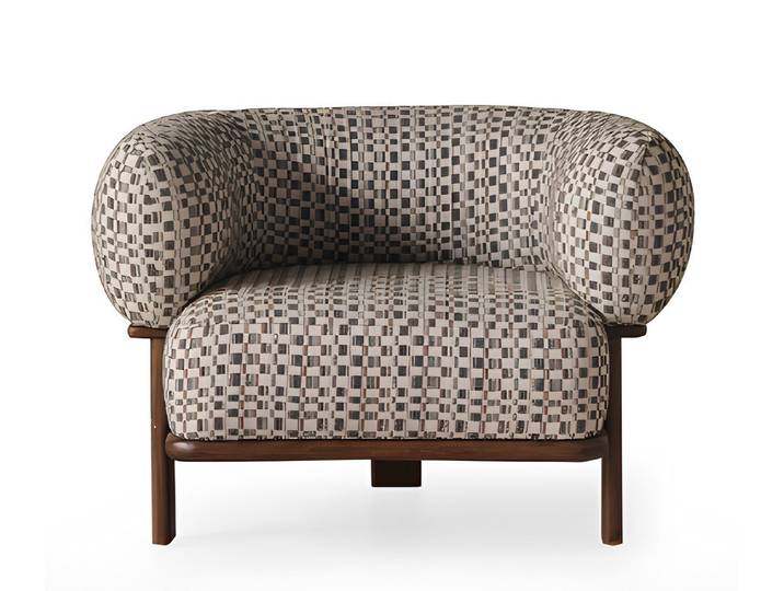 JVmoebel Sessel Bequemer Lounge-Sessel Beige Modernes Design Geometrisches Muster (1-St)