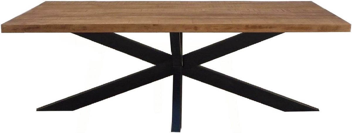 Livingfurn Eetkamertafel Brix Sturdy Spider - Mangohout - Bruin - 220 cm