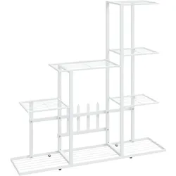 vidaXL Blumenständer 94,5x25x88 cm Weiß Metall
