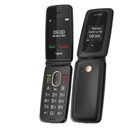Gigaset GL795 Senioren-Klapp-Handy SOS Taste, Hörgeräte-kompatibel Dunkelgrau