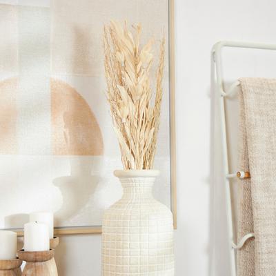 ARCILLA ELEMENTAL Cream Dried Plant Handmade Tall Floral Bouquet Palm Leaf Home Decor Natural Foliage with Branches - Cream/Chocolate
