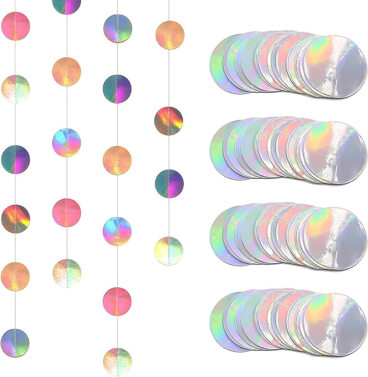 Multicolor Papieren Pennant Garland met Ronde Dots voor Feestelijke Decoratie