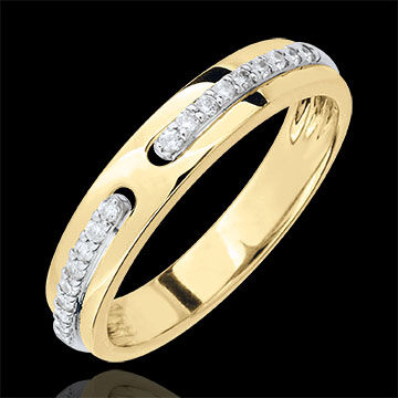 Edenly Trauring Versprechen - Gelbgold und Diamanten - GroÃŸes Modell - 18 Kara