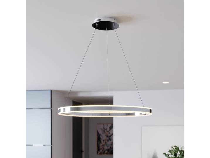Lyani Suspension Ø80 Chrome/White - Lucande - Salon / séjour - Moderne - Métal - À ampoule unique